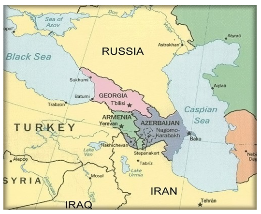 خريطة جنوب القوقاز (المصدر: Foreign Policy Research Institute)