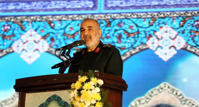 Commander Hussein Salami, who confirmed that Iran’s success in launching the first military satellite (Getty)