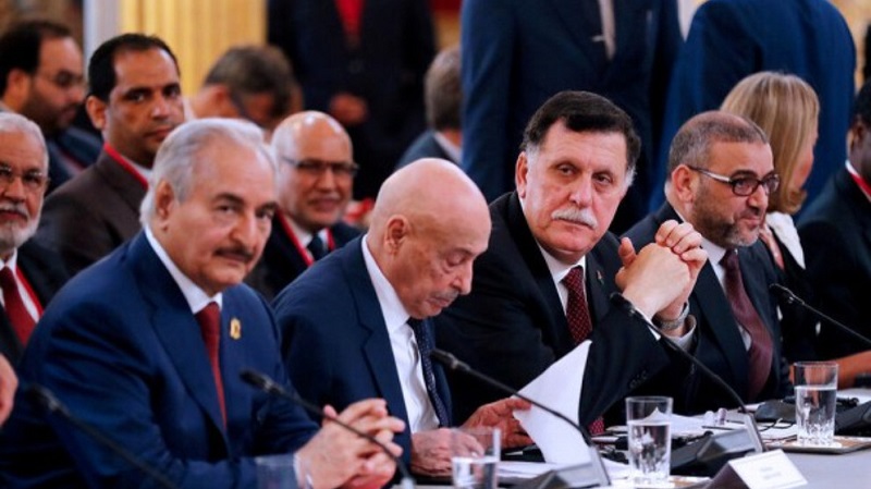 Libyan rival leaders meeting in Berlin January 15 2020 (Getty)