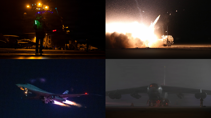 Activity of B-52 and B-1 bombers alongside Carrier Strike Group 78 and HIMARS multiple rocket launch systems within the area of responsibility of U.S. Central Command [U.S. Central Command]