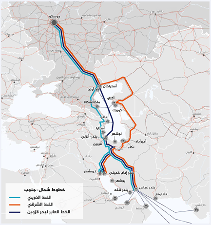ممرات النقل الدولي "الشمال-الجنوب" (MTC) مسارات متعددة الوسائط لنقل الركاب والبضائع (الجزيرة)